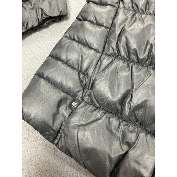 Athleta Downalicious Jacket Womens Small Black Nylon Asymmetrical Zip Packable - Picture 4 of 11